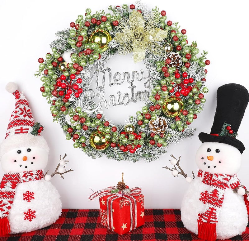 Meching 24 Pack Christmas Glitter Green Red Berry Stems, 7.5 Inch Artificial Christmas Berries Picks for DIY Crafts Xmas Tree Christmas Wreath Home Wedding Home Party Decoration (Green&Red) - Image 5